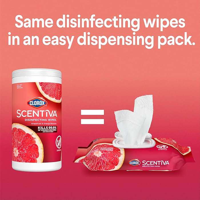 Clorox Scentiva Disinfecting Wipes, Grapefruit and Orange Blossom, 75 Ct., Pack of 3 (Pack May vary) - Image 2