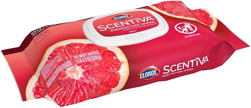 Clorox Scentiva Disinfecting Wipes, Grapefruit and Orange Blossom, 75 Ct., Pack of 3 (Pack May vary) - Image 13