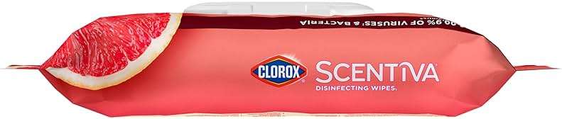 Clorox Scentiva Disinfecting Wipes, Grapefruit and Orange Blossom, 75 Ct., Pack of 3 (Pack May vary) - Image 14