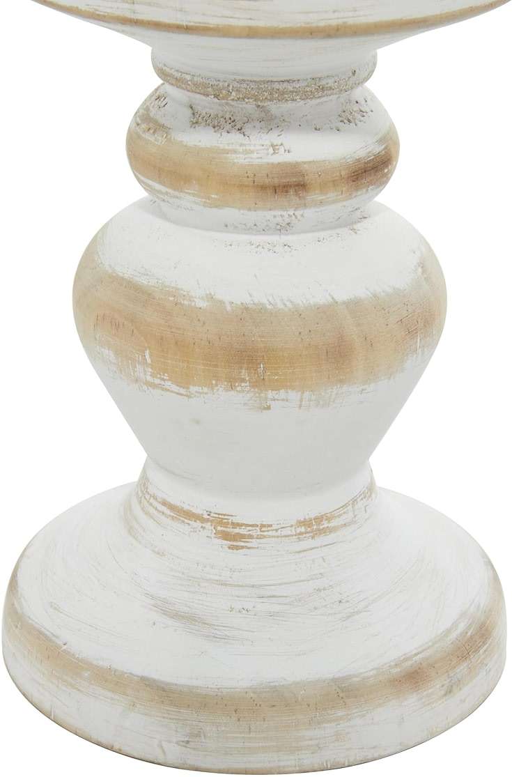 Deco 79 Wood Decorative Candle Holder Turned Style Candle Stand, Set of 3 Candlestick Holder 8", 6", 4"H, White - Image 7