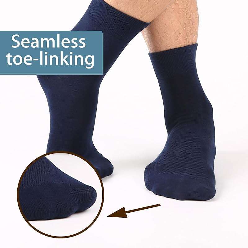 FGZ Mens Crew Socks Breathable Cotton Soft Casual Thin Socks for Work,Sport & Everyday Wear,5 Pairs - Image 3