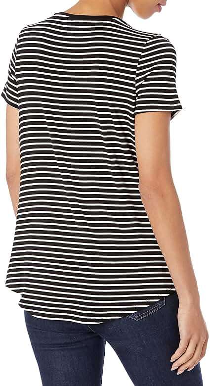 Amazon Essentials Women's Relaxed-Fit Short-Sleeve V-Neck Tunic Activewear Shirt (Available in Plus Size) - Image 2