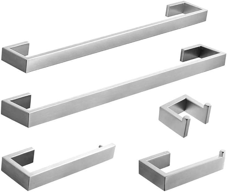 Fapully 5 Piece Bathroom Hardware Set Stainless Steel Wall Mounted Bathroom Accessories Set,Brushed Nickel Finished - Image 1