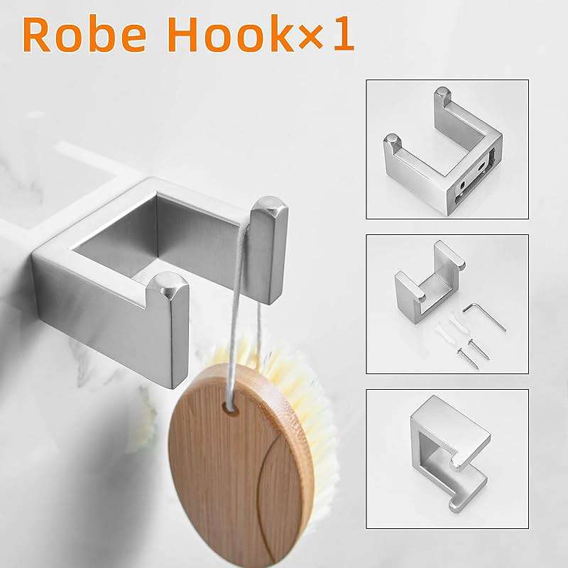 Fapully 5 Piece Bathroom Hardware Set Stainless Steel Wall Mounted Bathroom Accessories Set,Brushed Nickel Finished - Image 4