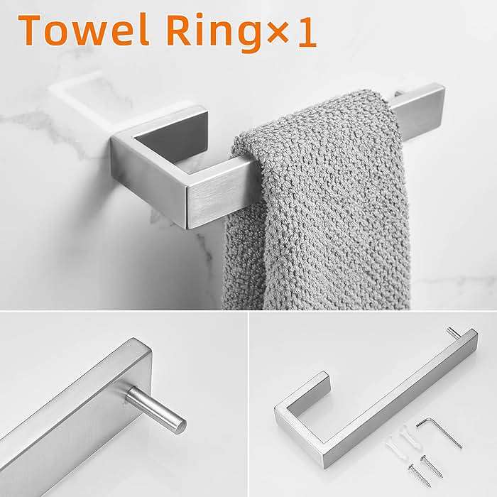 Fapully 5 Piece Bathroom Hardware Set Stainless Steel Wall Mounted Bathroom Accessories Set,Brushed Nickel Finished - Image 6