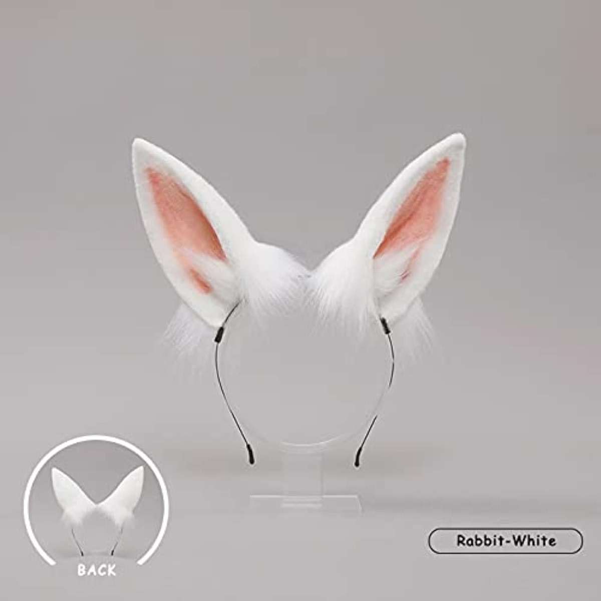 Faylay Women Plush Furry Bunny Headwear Artificial Rabbit Ear Headband Simulation - Image 2