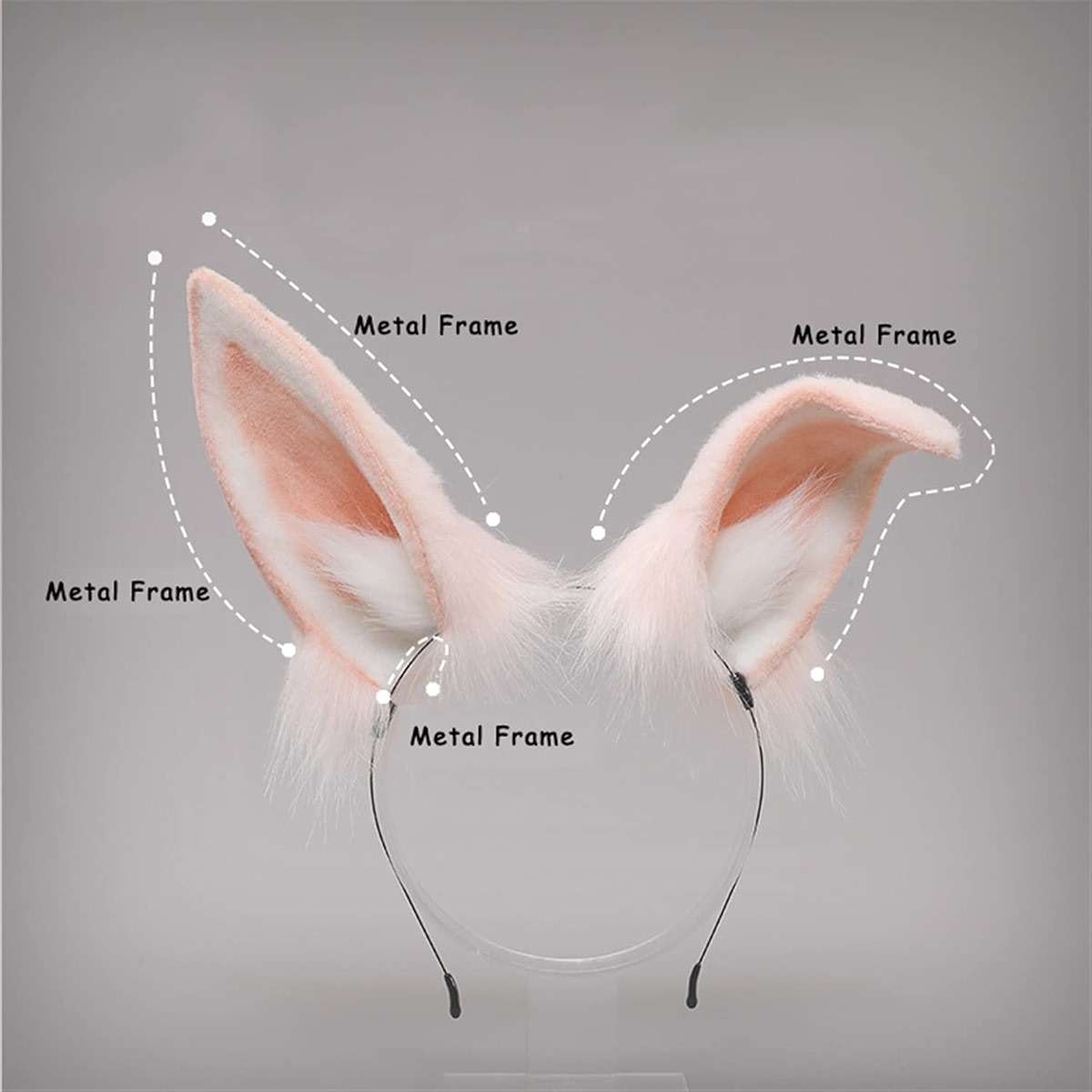 Faylay Women Plush Furry Bunny Headwear Artificial Rabbit Ear Headband Simulation - Image 3