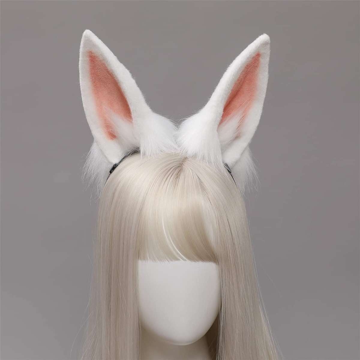 Faylay Women Plush Furry Bunny Headwear Artificial Rabbit Ear Headband Simulation - Image 4