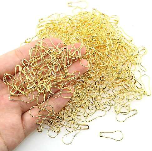 Tegg Safety Pin 500PCS Gold Gourd Shape Metal Fastening Safety Clips for Jewellery Costume Tag and DIY Bulb Pin - Image 3