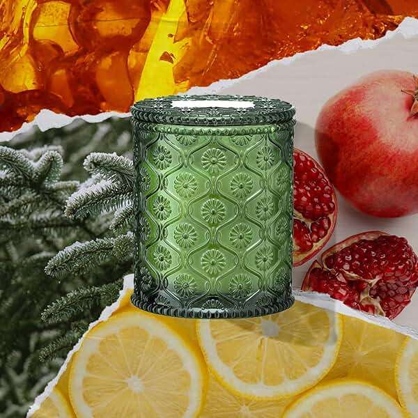 LA JOLIE MUSE Pine & Pomegranate Candle | Lemon, Pomegranate & Pine | 6 oz Natural Soy Wax | 40 Hours Clean Burn | Gift-Ready for Hosts, Gatherings | Elegant Home Décor - Image 2
