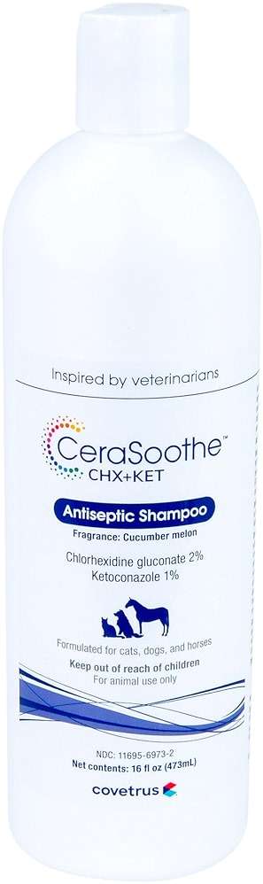 CeraSoothe CHX+KET Antiseptic Shampoo for Dogs, Cats & Horses – Chlorhexidine 2% & Ketoconazole 1% for Skin & Coat Cleansing, 16 oz - Image 1