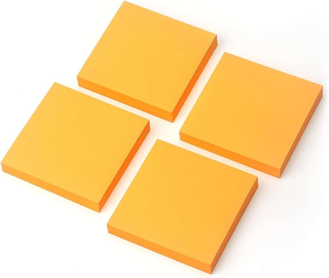 Sticky Notes 3x3 Pop Up Self-Stick Notes Pads with Bright Colors, Easy to Post for Office, School, Home, 4 Pads/Pack, 90 Sheets/Pad (Orange) - Image 4