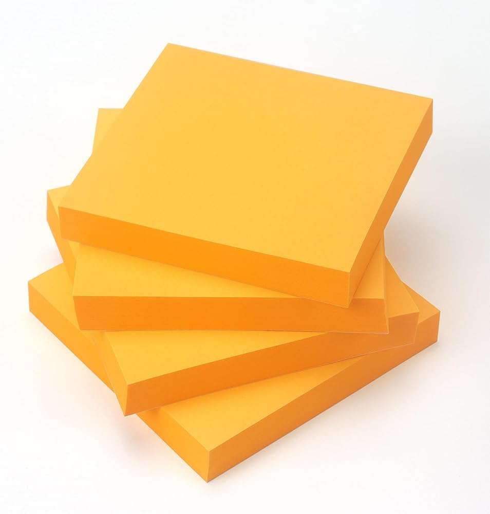 Sticky Notes 3x3 Pop Up Self-Stick Notes Pads with Bright Colors, Easy to Post for Office, School, Home, 4 Pads/Pack, 90 Sheets/Pad (Orange) - Image 5