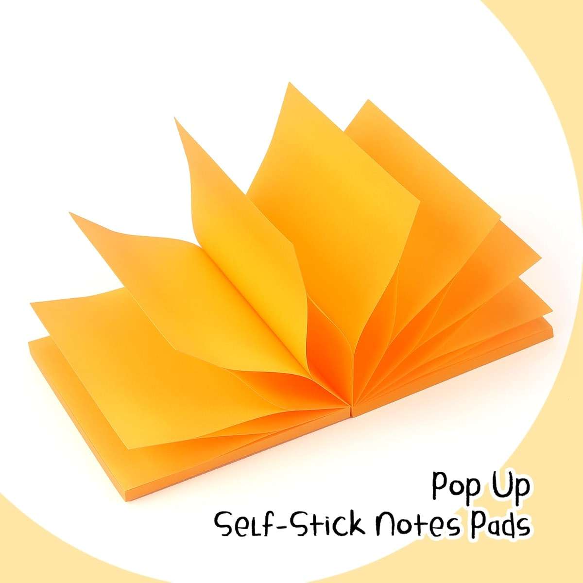 Sticky Notes 3x3 Pop Up Self-Stick Notes Pads with Bright Colors, Easy to Post for Office, School, Home, 4 Pads/Pack, 90 Sheets/Pad (Orange) - Image 6