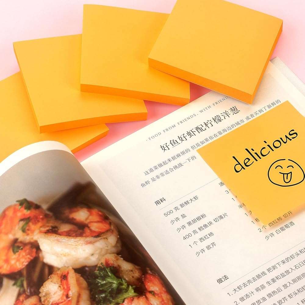 Sticky Notes 3x3 Pop Up Self-Stick Notes Pads with Bright Colors, Easy to Post for Office, School, Home, 4 Pads/Pack, 90 Sheets/Pad (Orange) - Image 7