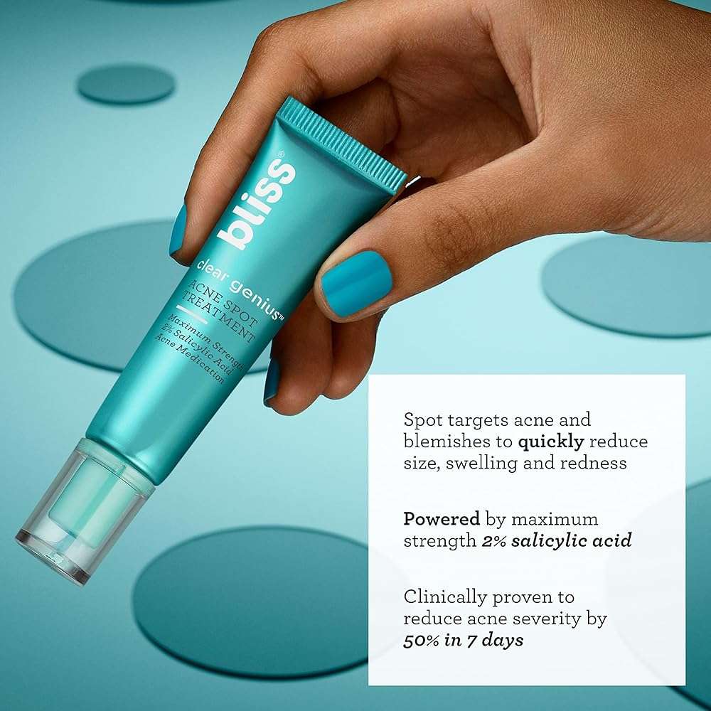 Bliss Clear Genius Acne Spot Treatment – Maximum Strength 2% Salicylic Acid Shrinks Blemishes – Clean, Vegan, Cruelty-Free, 0.5 Fl Oz - Image 2
