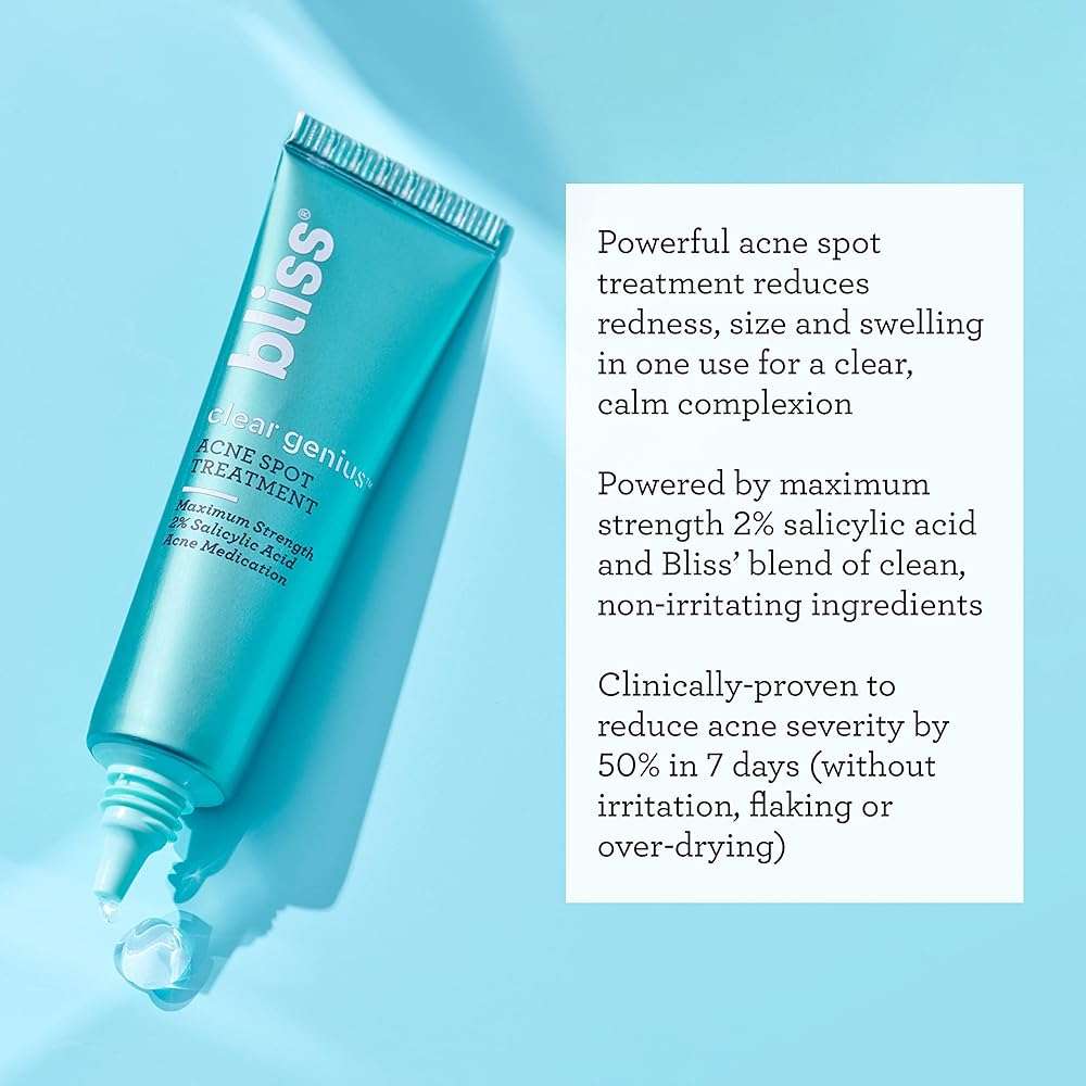 Bliss Clear Genius Acne Spot Treatment – Maximum Strength 2% Salicylic Acid Shrinks Blemishes – Clean, Vegan, Cruelty-Free, 0.5 Fl Oz - Image 6