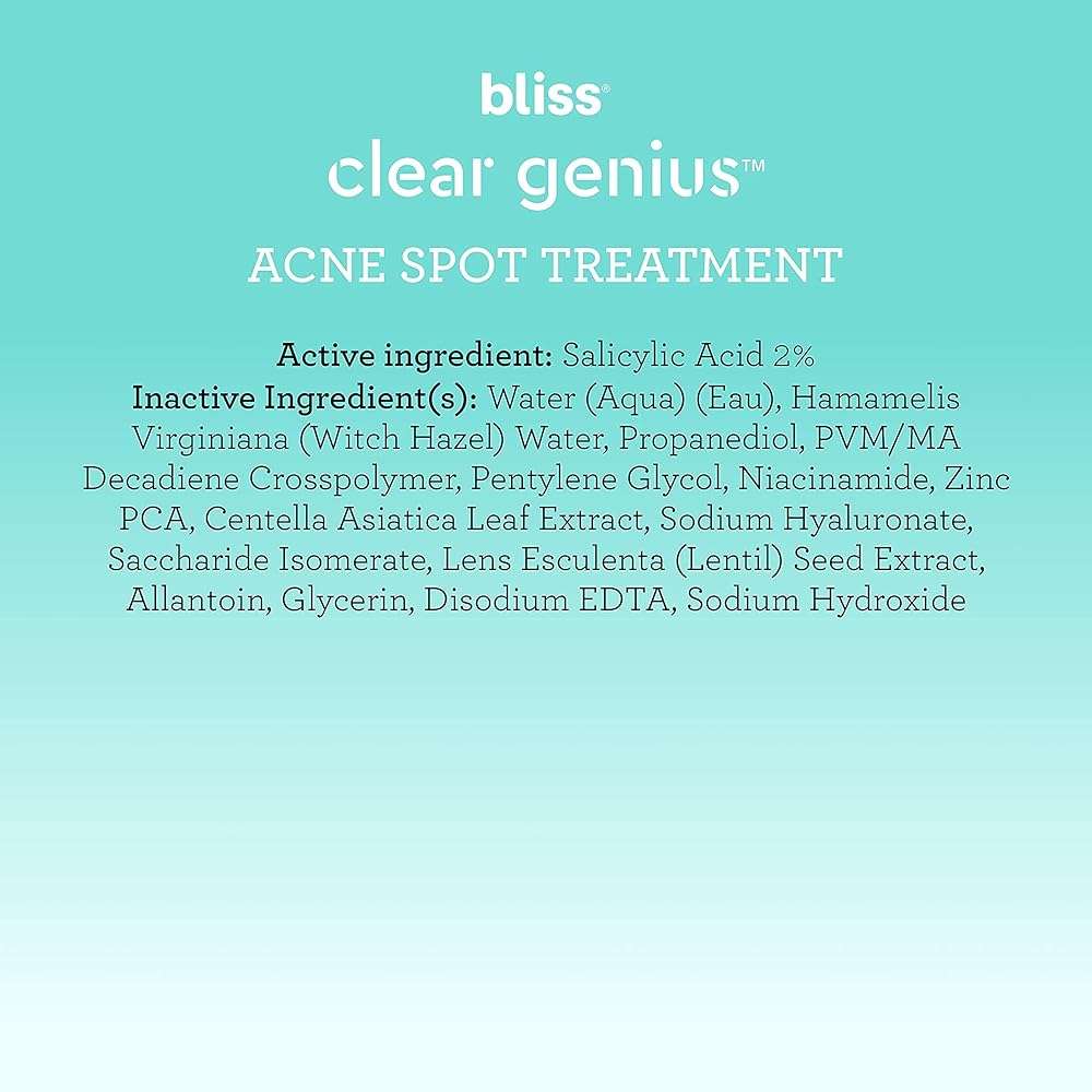 Bliss Clear Genius Acne Spot Treatment – Maximum Strength 2% Salicylic Acid Shrinks Blemishes – Clean, Vegan, Cruelty-Free, 0.5 Fl Oz - Image 8
