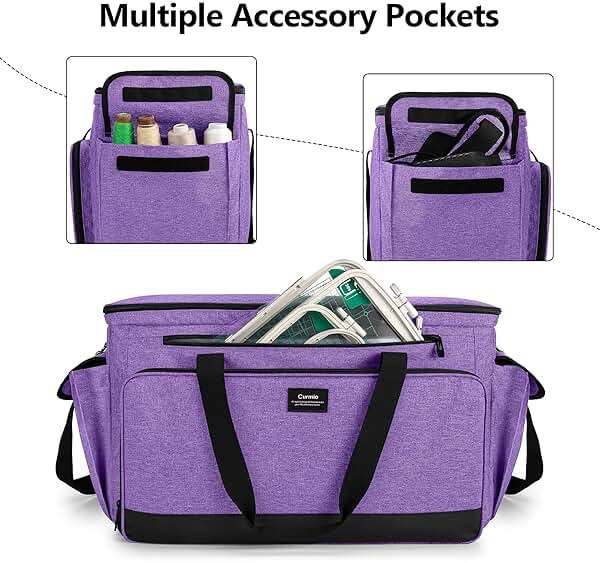 CURMIO Sewing and Embroidery Machine Carrying Case, Universal Tote Bag with Removable Cushion Pad Compatible with Brother SE600, PE535 Embroidery Machine and Accessories, Bag Only - Image 4