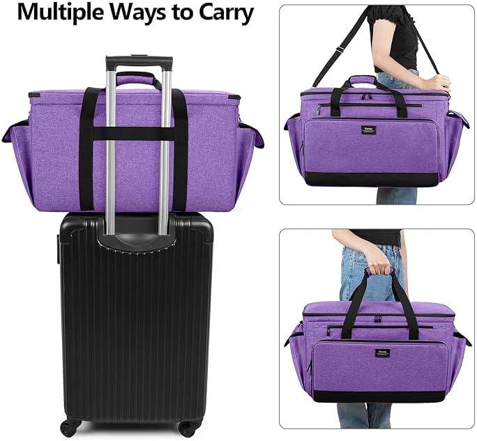 CURMIO Sewing and Embroidery Machine Carrying Case, Universal Tote Bag with Removable Cushion Pad Compatible with Brother SE600, PE535 Embroidery Machine and Accessories, Bag Only - Image 5