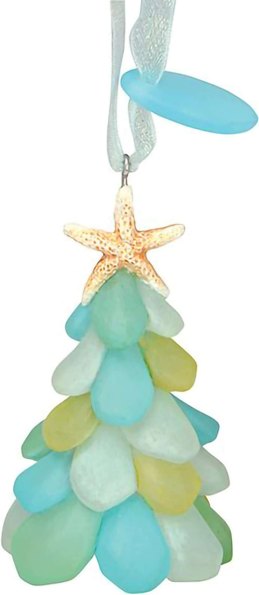 Cape Shore Christmas Resin Ornament, Sea Glass Tree, Holiday Tree Decoration, Home Collection - Image 1