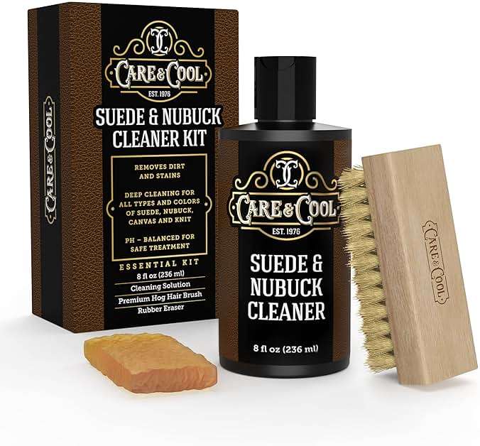 Care & Cool Suede and Nubuck Cleaner Kit (8 oz) Restores Color & Vibrancy to Shoes Clothes, and Furniture (Essential Kit) - Image 1