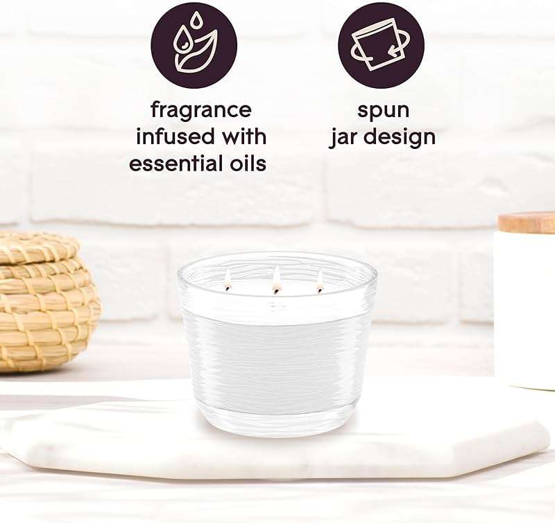 Glade Sheer Vanilla Embrace 3-Wick Fragrance Candle, Essential Oil Infused, Air Freshener, 6.8 Oz, 3 Count - Image 5