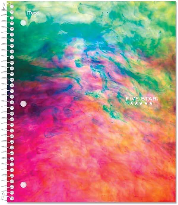 Five Star Spiral Notebooks, 1 Subject, College Ruled, 11" x 8-1/2", Cute Designs Bright Colors, 3 Pack, Design May Vary. - Image 2