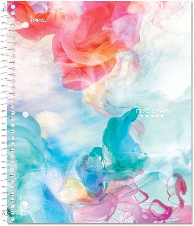 Five Star Spiral Notebooks, 1 Subject, College Ruled, 11" x 8-1/2", Cute Designs Bright Colors, 3 Pack, Design May Vary. - Image 3