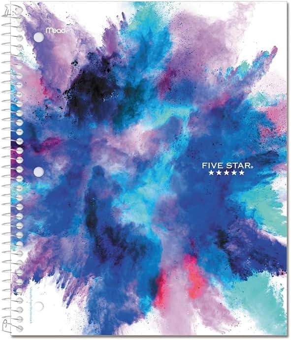 Five Star Spiral Notebooks, 1 Subject, College Ruled, 11" x 8-1/2", Cute Designs Bright Colors, 3 Pack, Design May Vary. - Image 4