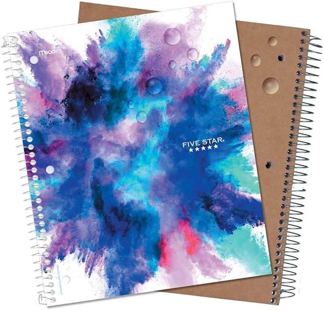 Five Star Spiral Notebooks, 1 Subject, College Ruled, 11" x 8-1/2", Cute Designs Bright Colors, 3 Pack, Design May Vary. - Image 7
