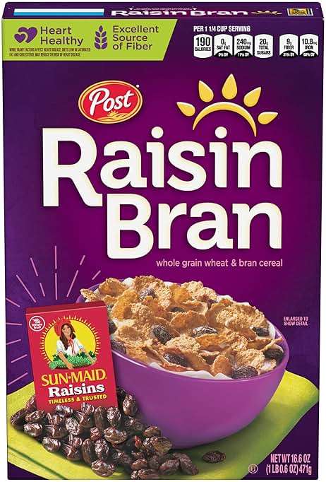 Post Raisin Bran Cereal, Made with Wheat and Bran Flakes and Sweet Sun-Maid Raisins, 16.6 OZ Box - Image 1