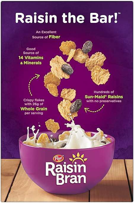 Post Raisin Bran Cereal, Made with Wheat and Bran Flakes and Sweet Sun-Maid Raisins, 16.6 OZ Box - Image 4