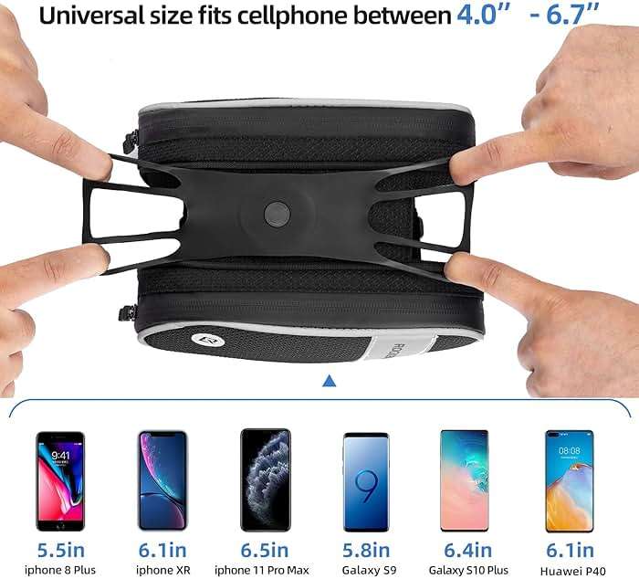 ROCKBROS Bike Front Frame Bag Top Tube Bike Phone Mount Bag Waterproof Bicycle Handlebar Cycling Accessories Pouch with 360° Rotation Phone Holder Fit Smartphone Below 7'' - Image 2