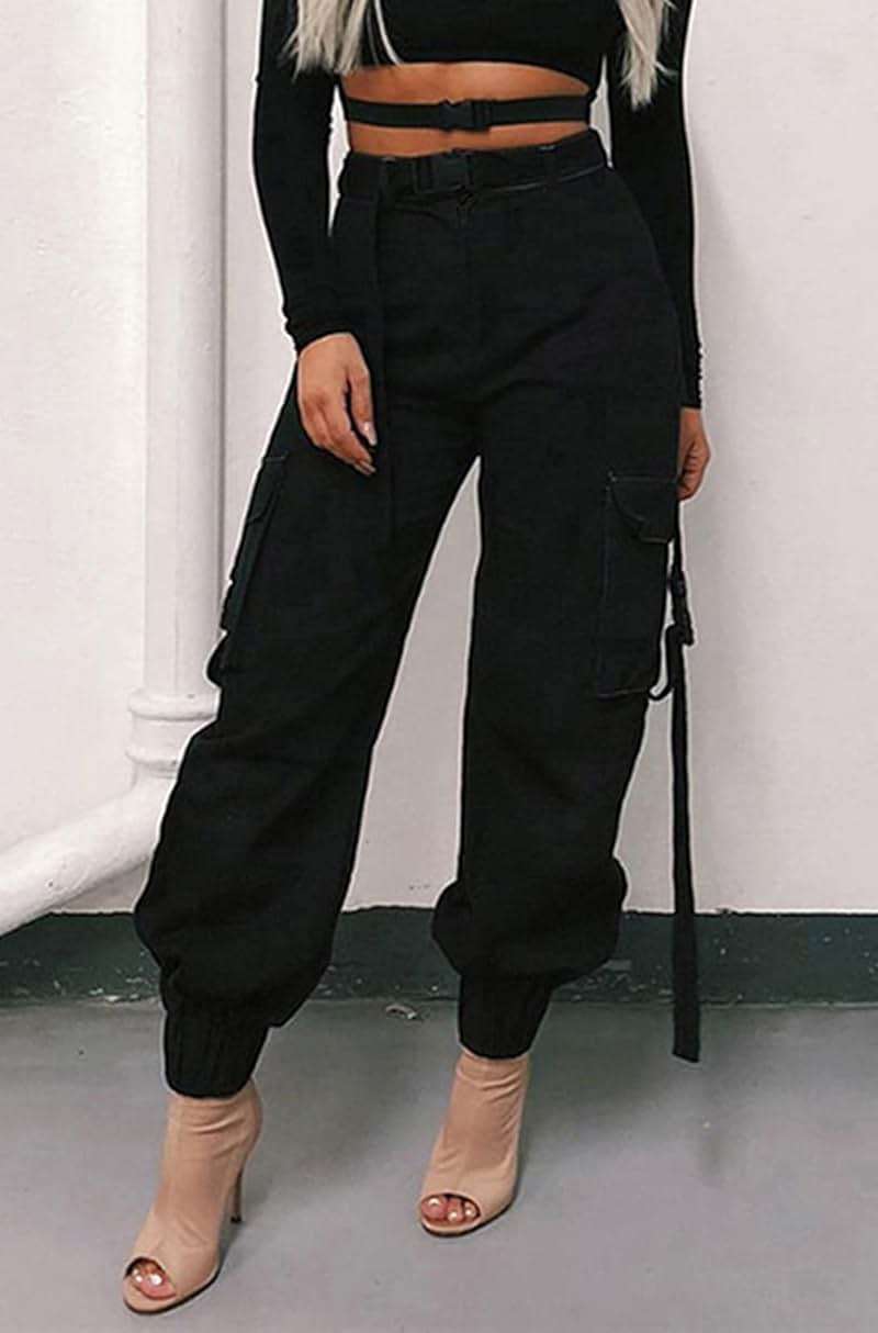 ZODLLS Women's Camo Pants Cargo Trousers Cool Camouflage Pants Elastic Waist Casual Multi Jogger Pants with Pocket - Image 2