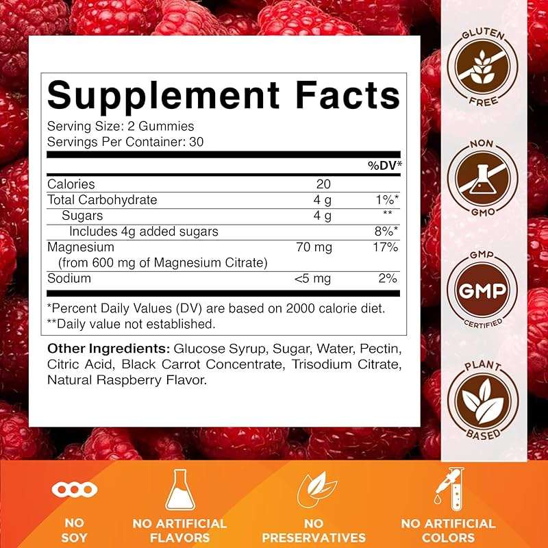 Vitamatic Magnesium Gummies 600mg per Serving – 60 Vegan Count for Relaxation, Muscle, Bone, and Energy Support - Image 2