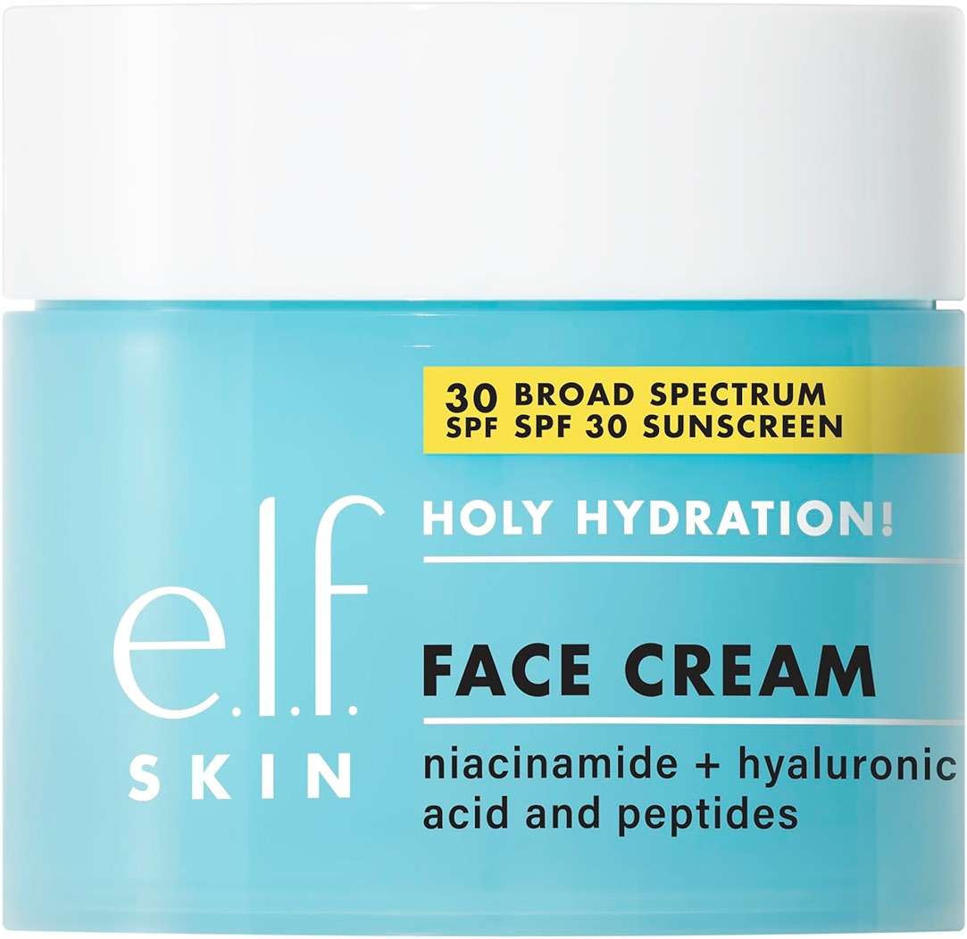 e.l.f. SKIN Holy Hydration! Face Cream Broad Spectrum SPF 30 Sunscreen Moisturizer, Made with Hyaluronic Acid, Niacinamide & Peptides, Lightweight Daily Protection, 1.7 oz - Image 1