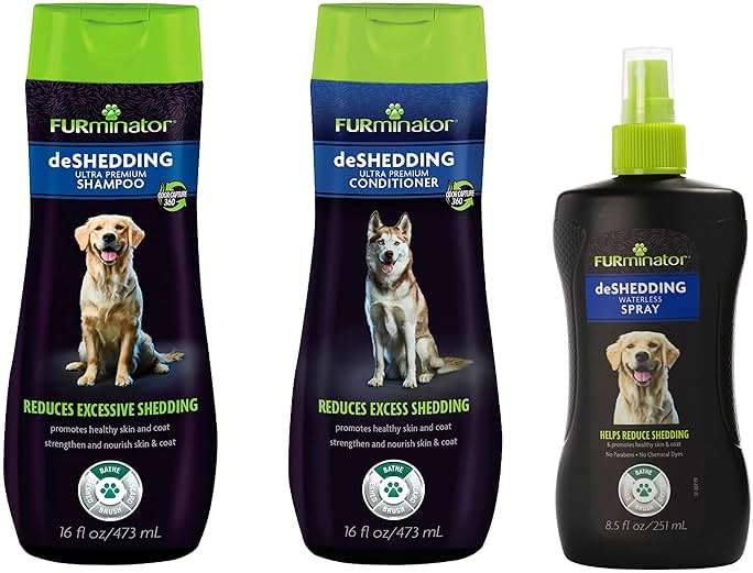 FURminator deShedding Kit, deShedding Shampoo, deShedding Conditioner, deShedding Waterless Spray, For Dogs, 40.5 oz (Set of 3) - Image 1