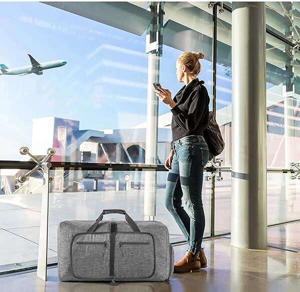 Vomgomfom 65L/85L/115L Foldable Travel Duffle Bag, Lightweight Checked Luggage with Shoe Compartment, Water-Resistant Weekender Overnight Bag for Men & Women - Image 7
