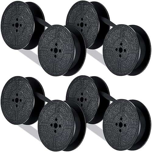 4 Pairs Universal Typewriter Ribbon, Durable, Portable, Compatible with Most Vintage Manual Typewriter, Calculator Ribbon for Great Print Capacity and Brightness(Black) - Image 1