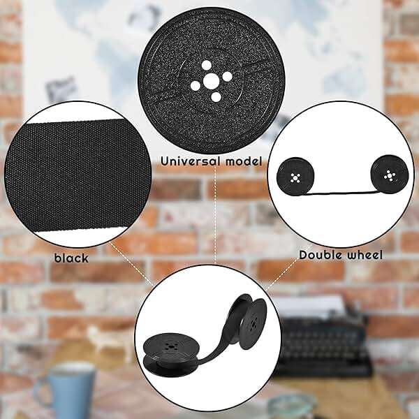 4 Pairs Universal Typewriter Ribbon, Durable, Portable, Compatible with Most Vintage Manual Typewriter, Calculator Ribbon for Great Print Capacity and Brightness(Black) - Image 3