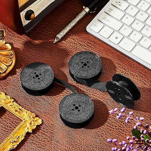 4 Pairs Universal Typewriter Ribbon, Durable, Portable, Compatible with Most Vintage Manual Typewriter, Calculator Ribbon for Great Print Capacity and Brightness(Black) - Image 7