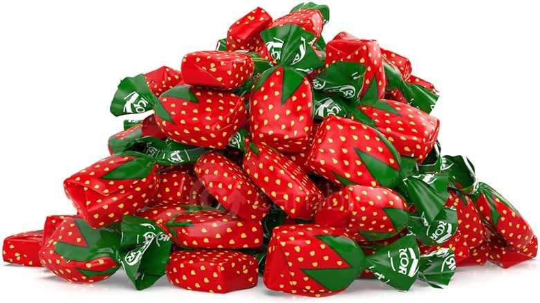 Strawberry Hard Candy Individually Wrapped by Cambie, 2 lbs of Strawberry Candy with a Deliciously Sweet Hard Exterior with a Soft, Fruit-Filled Center - Image 8
