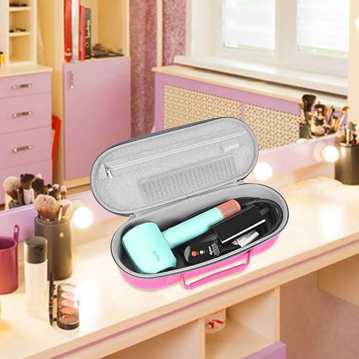 RLSOCO Travel Case for Dyson Supersonic/Supersonic Nural Hair Dryer & Dyson Airwrap/Airwrap i.d./Airwrap Co-anda2x Multi-Styler, Storage Hair Dryer/Airwrap Only for easy travelling - Pink - Image 9