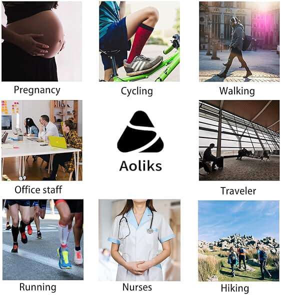 Aoliks Compression Socks for Women & Men 4 Pairs, Best Support for Nurses Running Travel - Image 5