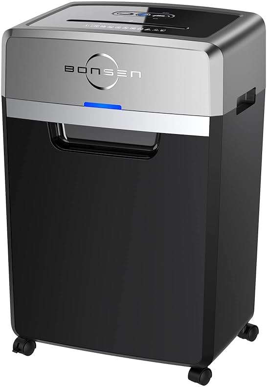 BONSEN Heavy Duty Paper Shredder, 24-Sheet Cross-Cut Shredder, 40-Min Continuous Running Time, Commercial Grade Shredder for Office, 9-Gallon Big Basket, 55dB Super Quiet, P-4 High Security (S3105) - Image 1