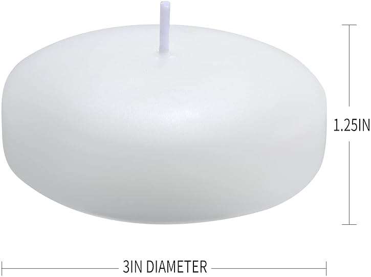 Tuyai (Set of 36) Floating Candles, 3 inch White Dripless Wax Burning Candles, for Weddings, Party, Special Occasions and Home Decorations - Image 3