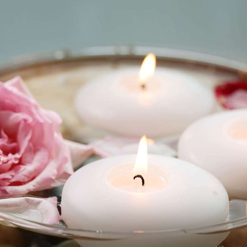 Tuyai (Set of 36) Floating Candles, 3 inch White Dripless Wax Burning Candles, for Weddings, Party, Special Occasions and Home Decorations - Image 4