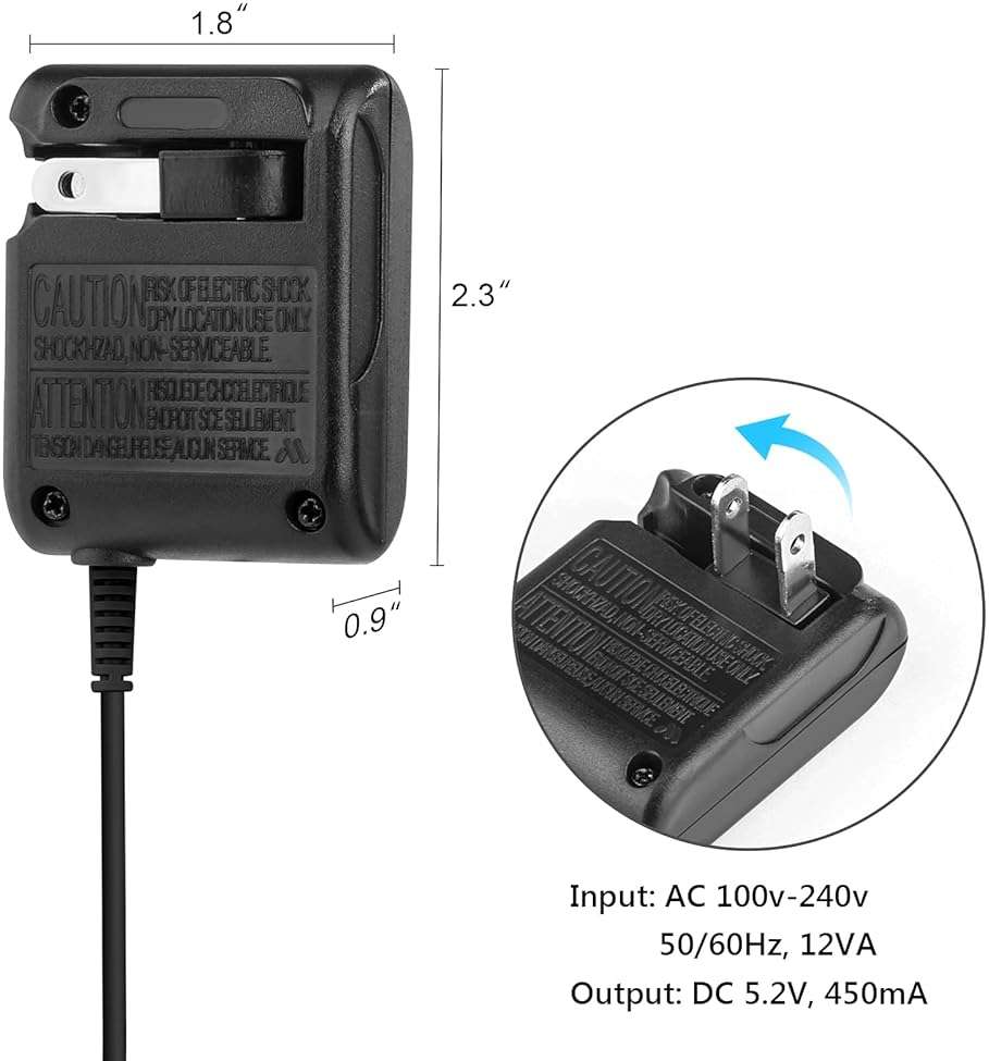 Charger for Gameboy Advance SP, AC Adapter for Nintendo DS Console, USB Power Cable for GBA SP Wall Travel Cord - Image 4