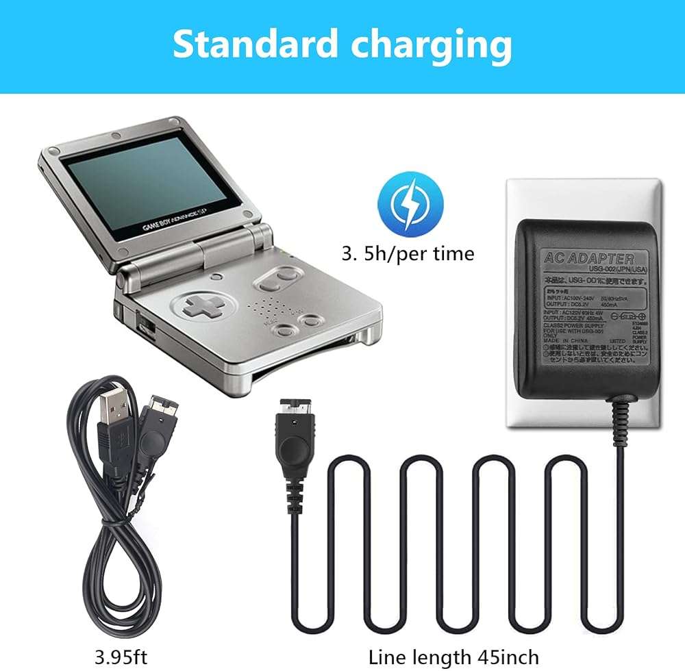 Charger for Gameboy Advance SP, AC Adapter for Nintendo DS Console, USB Power Cable for GBA SP Wall Travel Cord - Image 7